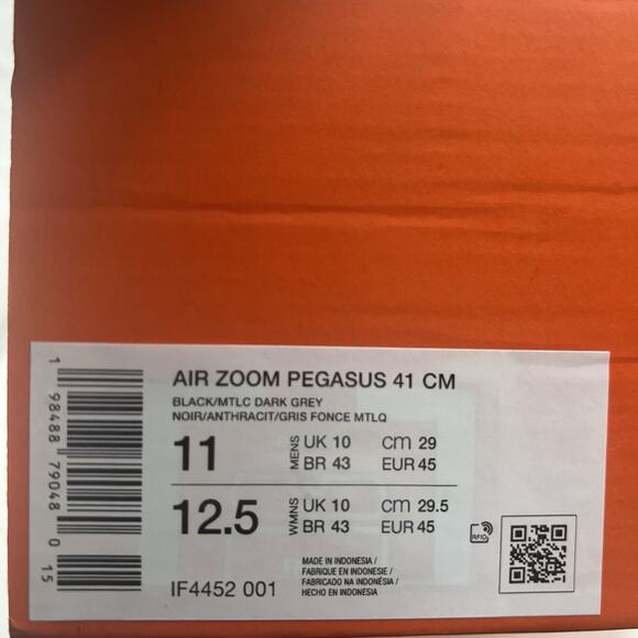 Nike Air Zoom 41 Pegasus Black Grey IF4452 001 Mens Size 11 NEW Running Shoes